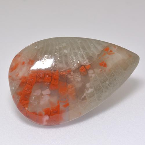 Corail multicolore naturelle en forme de poire, 8,29 ct, translucide