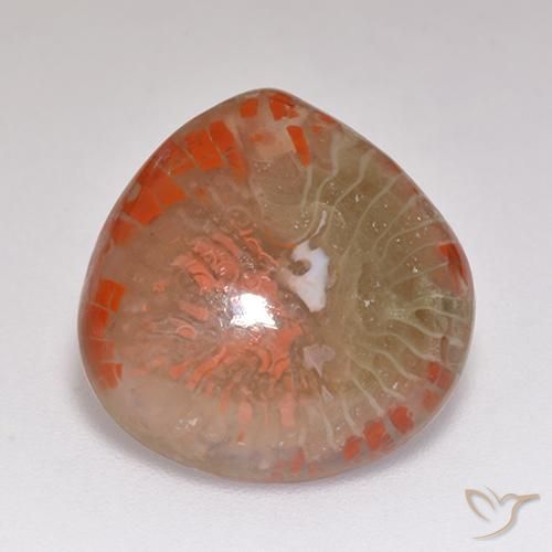9.67ct Naturel Multicolore Corail, En forme de poire, Translucide