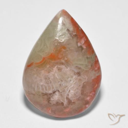 11.65ct Naturel Multicolore corail, En forme de poire, Translucide