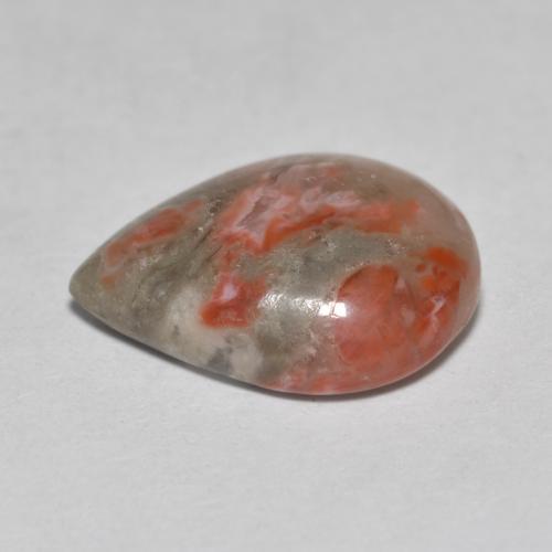 Corail multicolore naturelle en forme de poire, 3,60 ct, translucide
