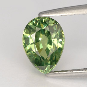 Grenat démantoïde vert naturelle en forme de poire, 1,48 ct, VS