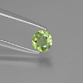Grenat démantoïde vert naturelle coupe roude, 0,42 ct, VS