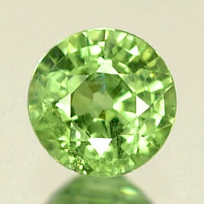 Grenat démantoïde vert naturelle coupe roude, 0,34 ct, VS