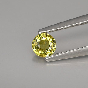 Grenat démantoïde jaune naturelle coupe roude, 0,28 ct, VS-SI