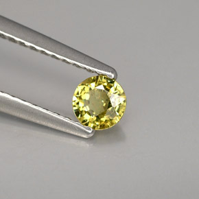 Grenat démantoïde jaune naturelle coupe roude, 0,28 ct, VS-SI