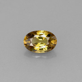 Grenat démantoïde jaune naturelle coupe ovale, 0,63 ct, VS