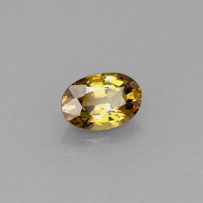 Grenat démantoïde jaune naturelle coupe ovale, 0,63 ct, VS