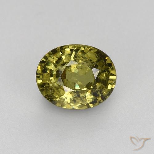 Grenat démantoïde vert naturelle coupe ovale, 0,47 ct, VS-SI