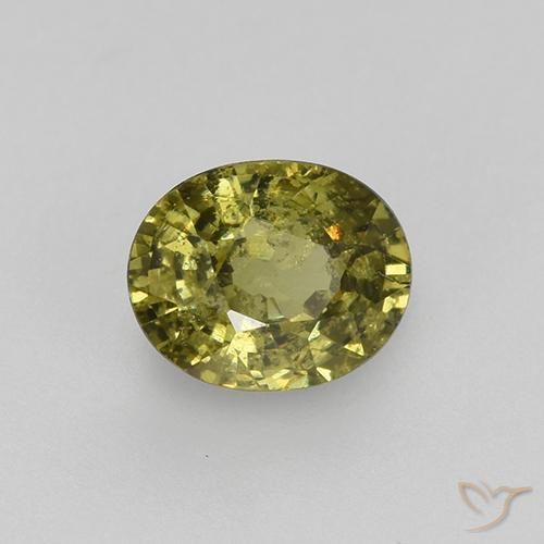 Grenat démantoïde vert naturelle coupe ovale, 0,47 ct, VS-SI