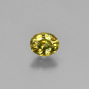 Grenat démantoïde vert naturelle coupe ovale, 0,58 ct, VS