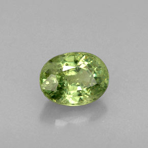 Grenat démantoïde vert naturelle coupe ovale, 0,79 ct, VS-SI