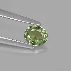 Grenat démantoïde vert naturelle coupe ovale, 0,29 ct, VVS-VS