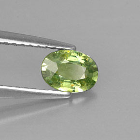 Grenat démantoïde vert naturelle coupe ovale, 0,54 ct, VS-SI