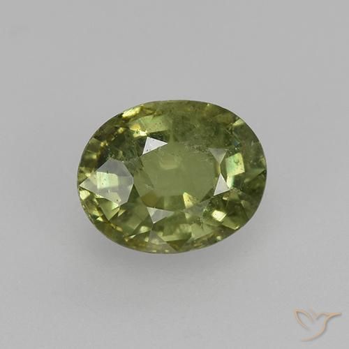 Grenat démantoïde Vert clair naturelle ovale, 0.49 ct, VS-SI