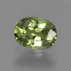 Grenat démantoïde vert naturelle coupe ovale, 0,54 ct, VS