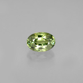 Grenat démantoïde vert naturelle coupe ovale, 0,56 ct, VVS-VS
