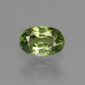 Grenat démantoïde vert naturelle coupe ovale, 0,66 ct, VS