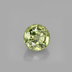 Grenat démantoïde vert naturelle coupe roude, 0,58 ct, VS