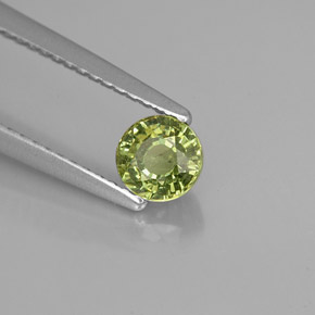 Grenat démantoïde vert naturelle coupe roude, 0,61 ct, VS-SI