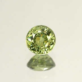 Grenat démantoïde vert naturelle coupe roude, 0,53 ct, VS