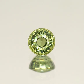Grenat démantoïde vert naturelle coupe roude, 0,45 ct, VVS-VS