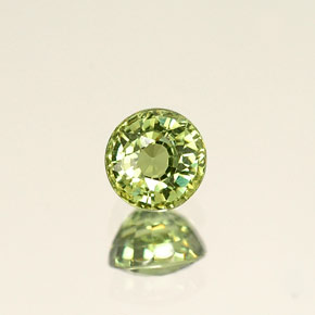 Grenat démantoïde vert naturelle coupe roude, 0,45 ct, VVS-VS