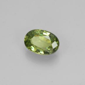 Grenat démantoïde vert naturelle coupe ovale, 0,48 ct, VS