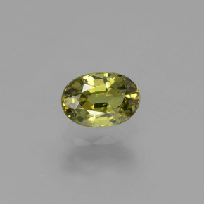 Grenat démantoïde vert naturelle coupe ovale, 0,64 ct, VVS-VS
