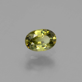 Grenat démantoïde vert naturelle coupe ovale, 0,64 ct, VVS-VS
