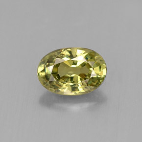 Grenat démantoïde vert naturelle coupe ovale, 0,66 ct, VVS-VS