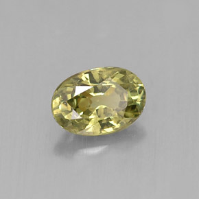 Grenat démantoïde vert naturelle coupe ovale, 0,66 ct, VVS-VS
