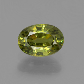 Grenat démantoïde vert naturelle coupe ovale, 0,67 ct, VS-SI
