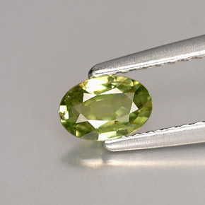 Grenat démantoïde vert naturelle coupe ovale, 0,42 ct, VVS-VS