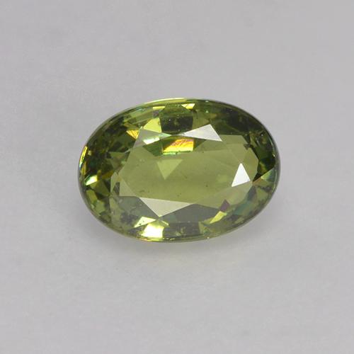 Grenat démantoïde vert naturelle coupe ovale, 0,64 ct, VS