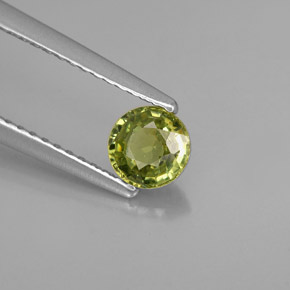 Grenat démantoïde vert naturelle coupe roude, 0,61 ct, VVS-VS