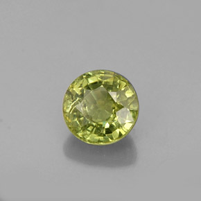 Grenat démantoïde vert naturelle coupe roude, 0,64 ct, VS