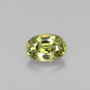 Grenat démantoïde vert naturelle coupe ovale, 0,63 ct, VVS-VS