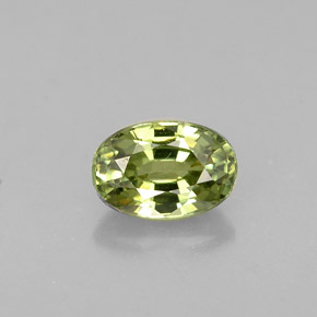 Grenat démantoïde vert naturelle coupe ovale, 0,67 ct, VVS-VS