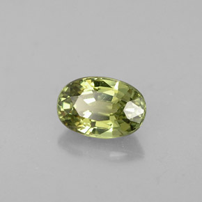 Grenat démantoïde vert naturelle coupe ovale, 0,67 ct, VVS-VS