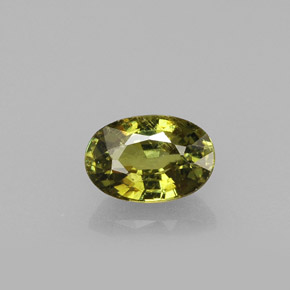 Grenat démantoïde jaune naturelle coupe ovale, 0,65 ct, VS-SI