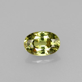 Grenat démantoïde vert naturelle coupe ovale, 0,68 ct, VS