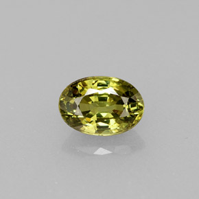 Grenat démantoïde vert naturelle coupe ovale, 0,65 ct, VVS-VS