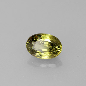 Grenat démantoïde vert naturelle coupe ovale, 0,65 ct, VVS-VS
