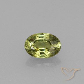 Grenat démantoïde vert naturelle coupe ovale, 0,61 ct, VVS-VS
