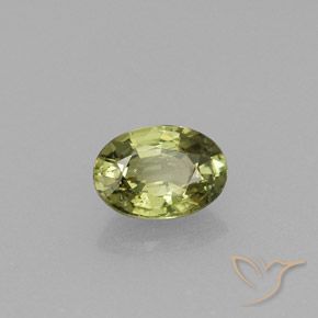 Grenat démantoïde vert naturelle coupe ovale, 0,61 ct, VVS-VS