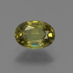 Grenat démantoïde vert naturelle coupe ovale, 0,63 ct, VS