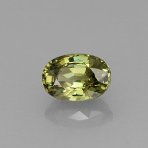 Grenat démantoïde vert naturelle coupe ovale, 0,75 ct, VVS-VS
