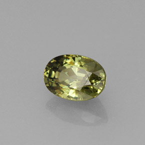 Grenat démantoïde vert naturelle coupe ovale, 0,75 ct, VVS-VS