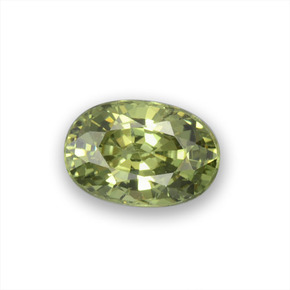 Grenat démantoïde vert naturelle coupe ovale, 0,64 ct, VVS-VS