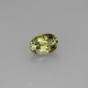 Grenat démantoïde vert naturelle coupe ovale, 0,66 ct, VVS-VS
